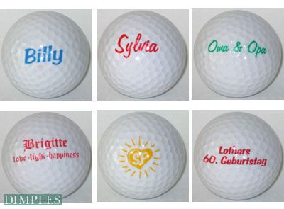 Logo Golfb�lle mit Text / Namen in Kleinauflage